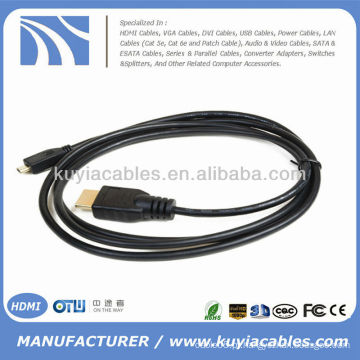 Micro HDMI para HDMI macho cabo para celular Droid Razr Atrix 2 Droid X HTC EVO 4G